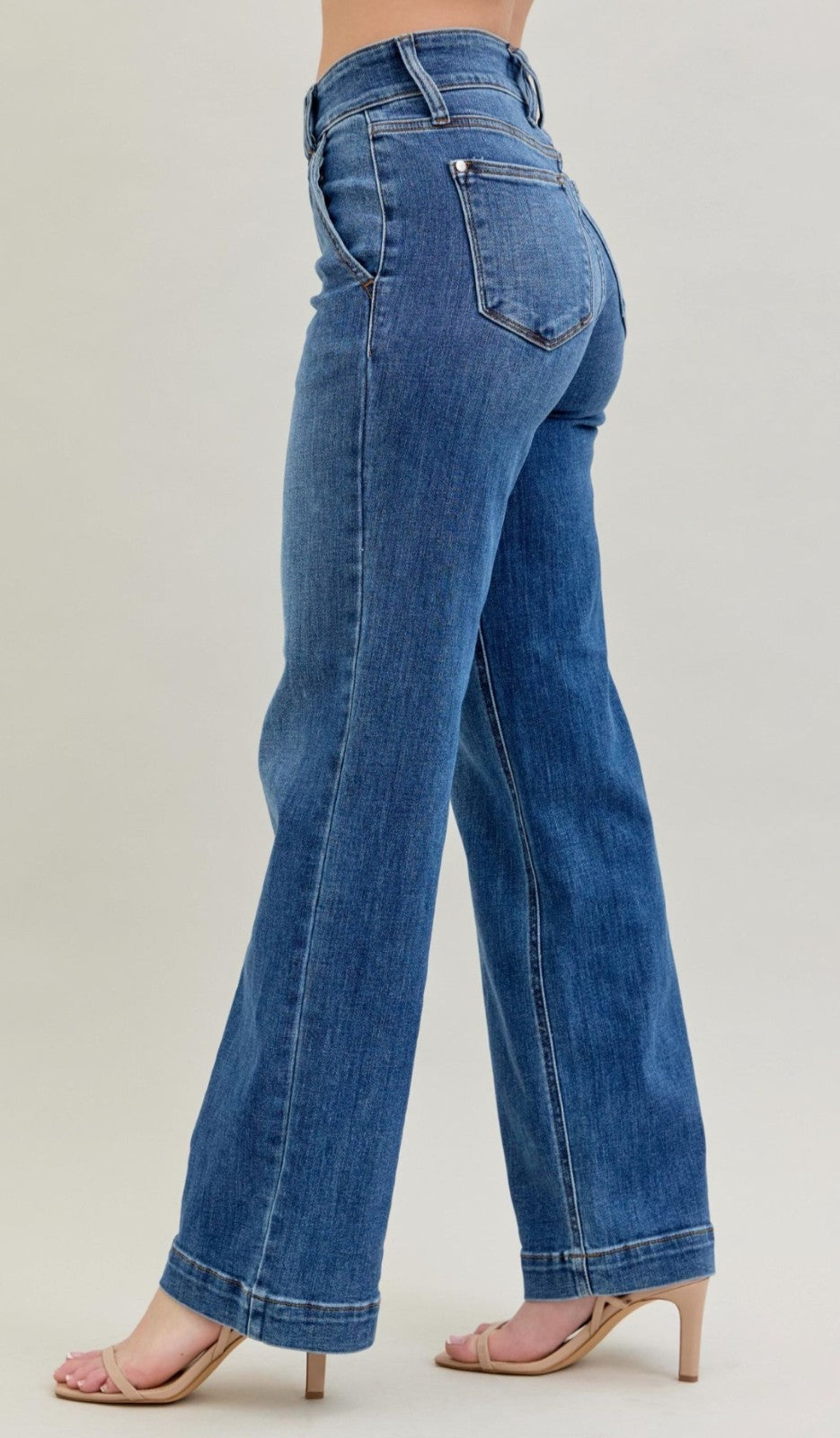 Judy Blue High-Rise Double Button Wide Leg Jeans