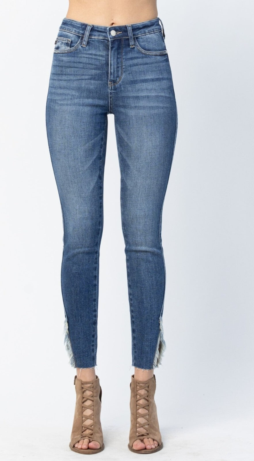 Judy Blue High Waist Skinny With Detail Hem Jeans