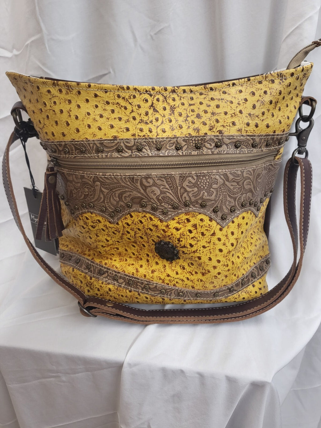 Gold Spell Leather & Hairon Myra Bag