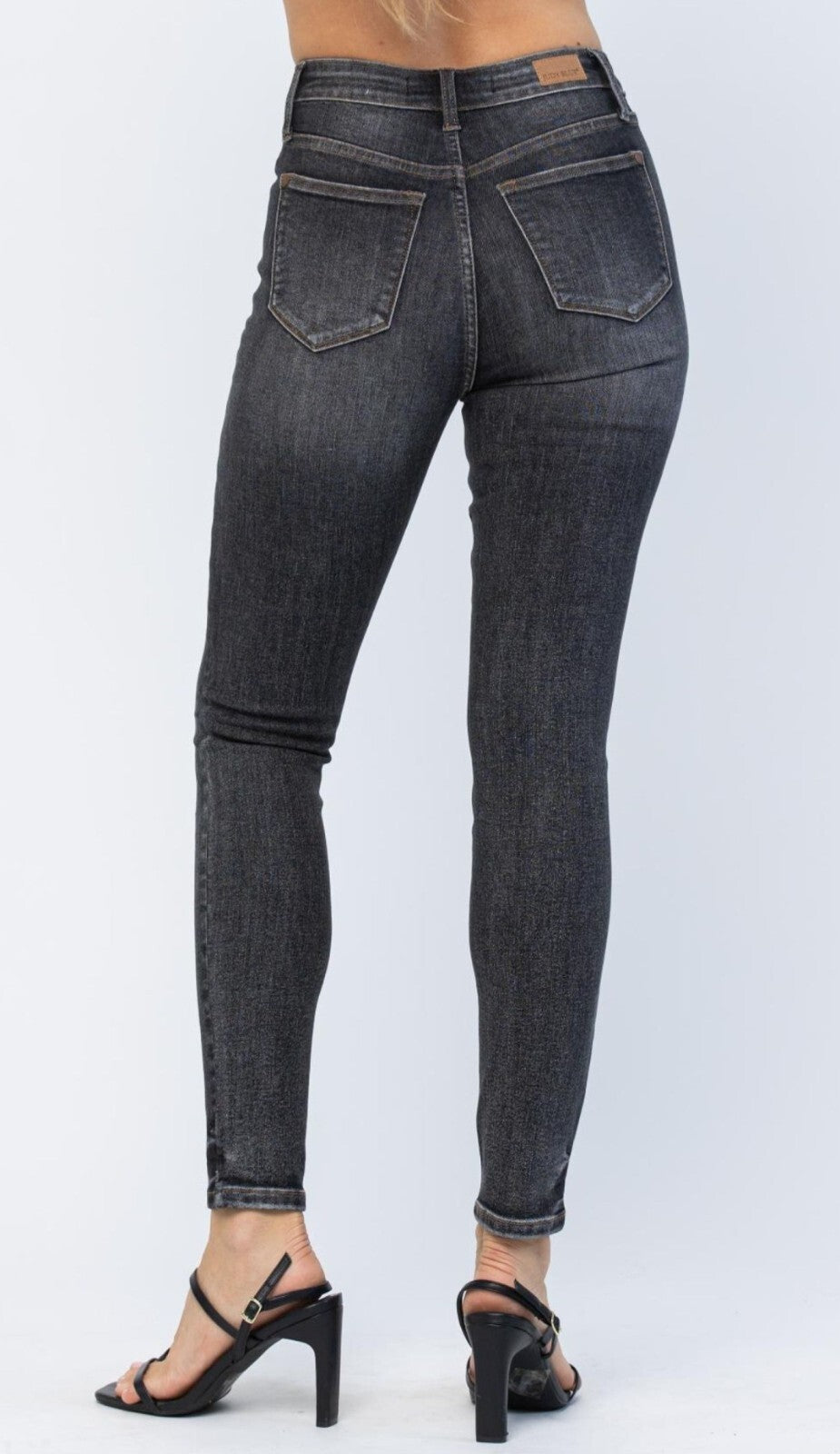 Judy Blue High-Rise Vintage Black Yoke Skinny Jeans
