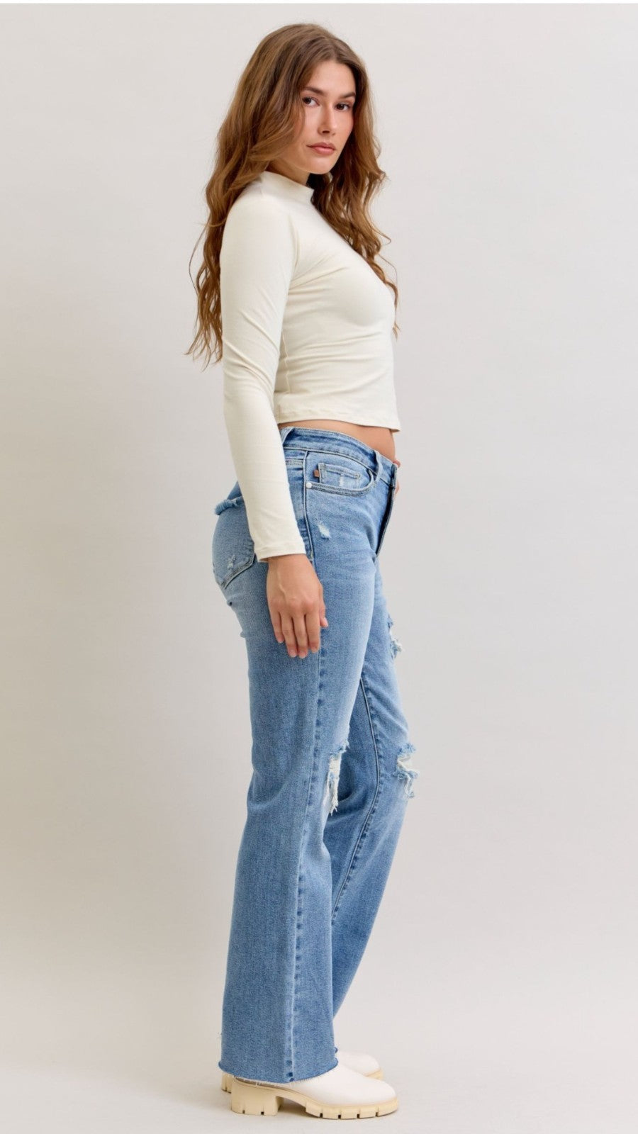 Judy Blue Mid-Rise  90's Straight Jeans
