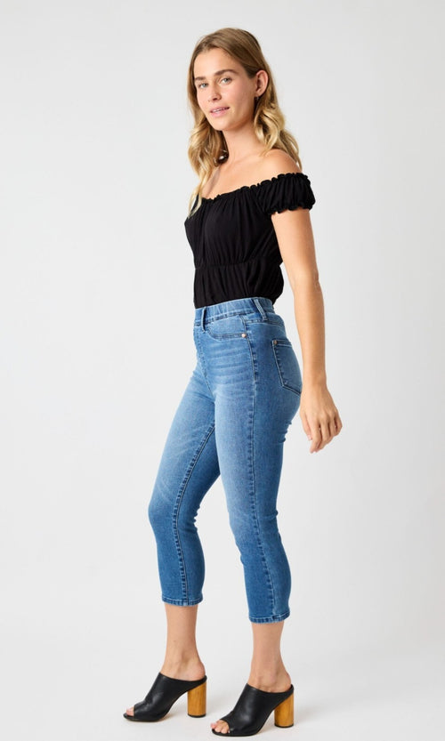 Judy Blue High Waist Cool Denim Pull On Capri