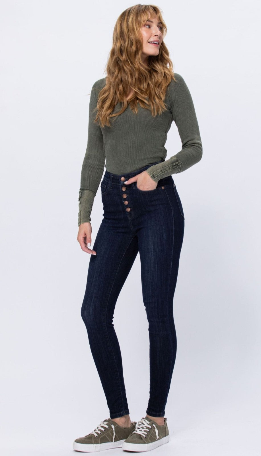 Judy Blue High Waist Button Fly Skinny Jeans