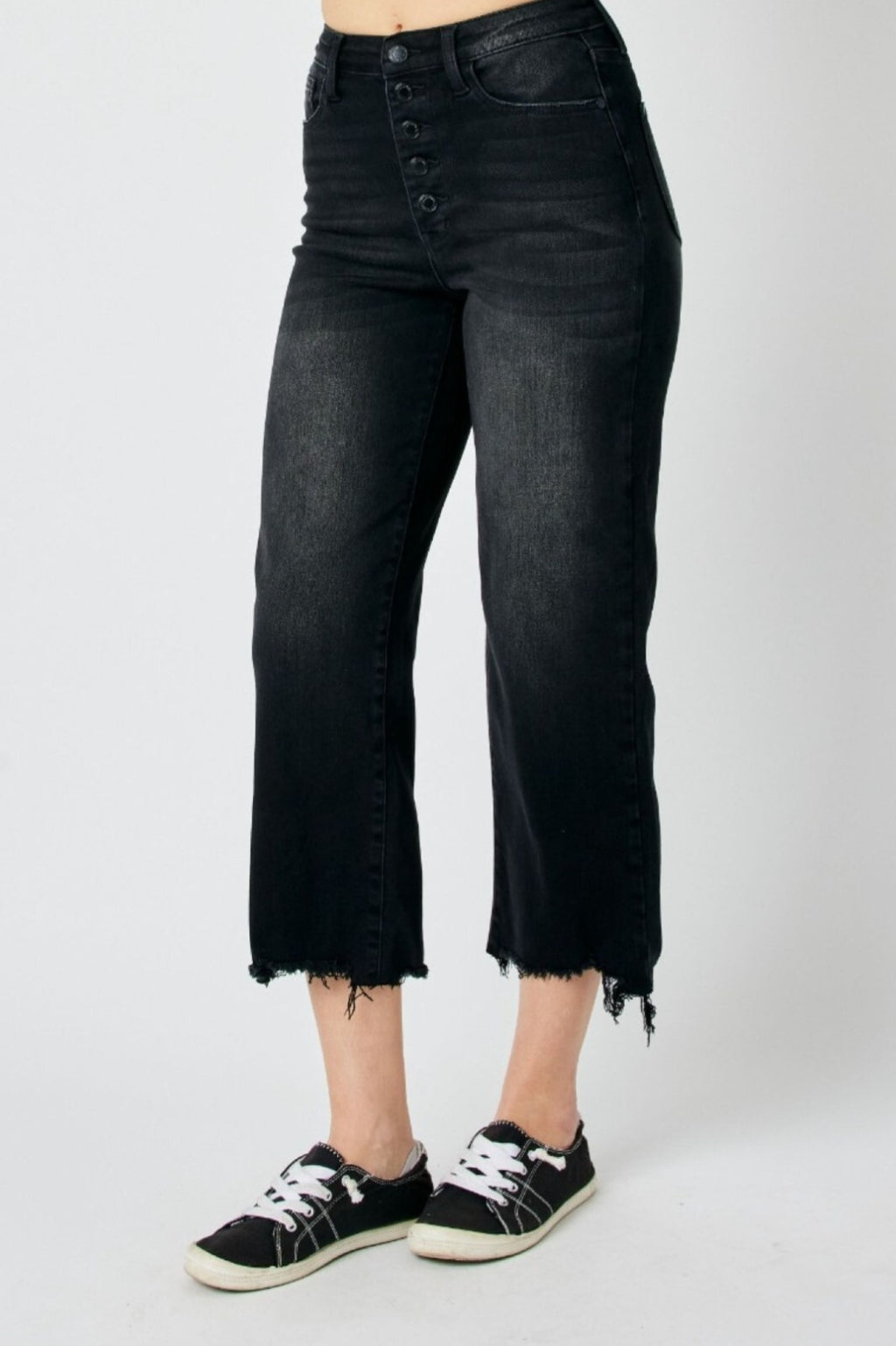 Judy Blue High-Rise Black Wide Leg Crop Jeans