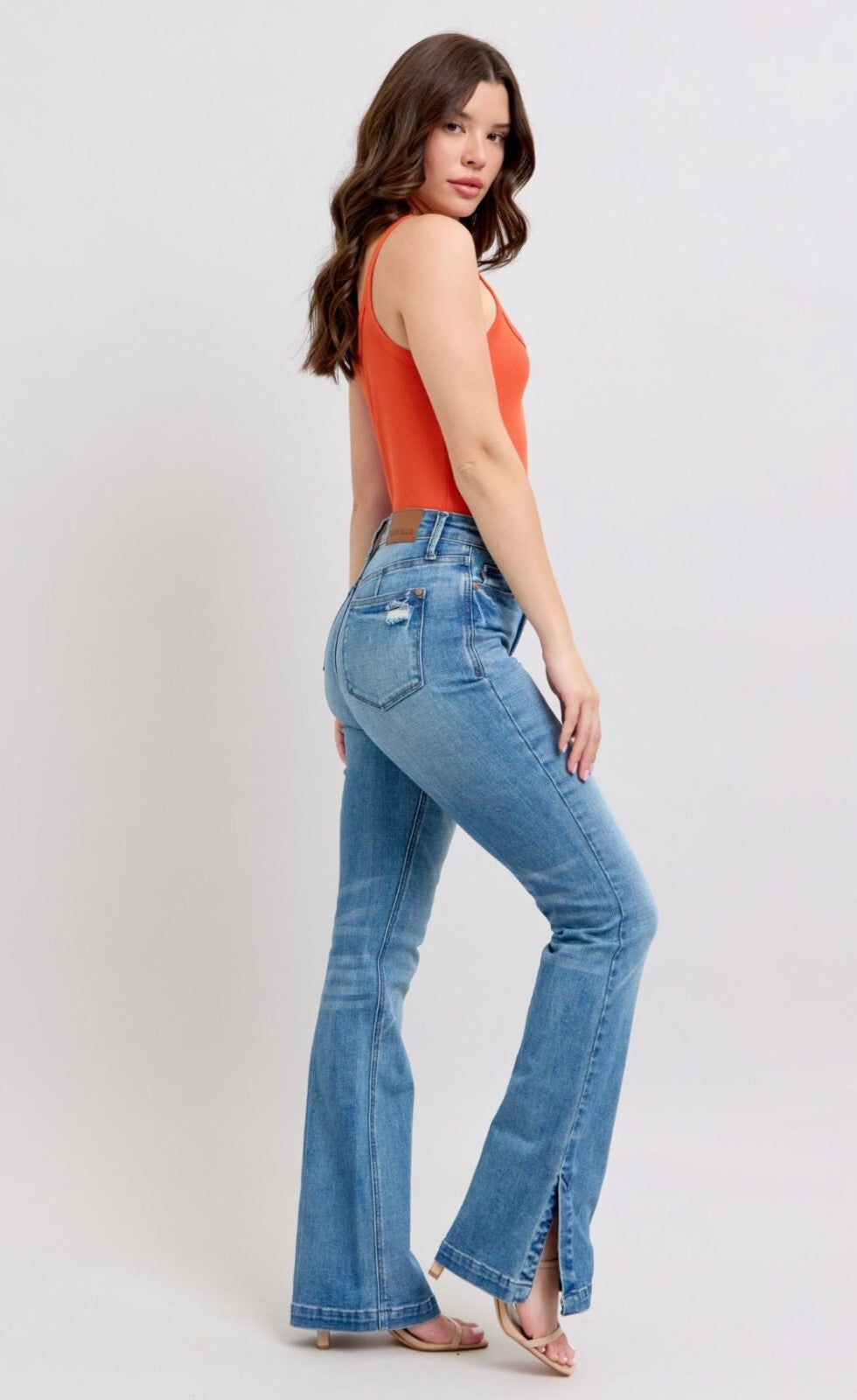 Judy Blue High-Rise W/ Tummy Control  Side Slit Bootcut Jeans