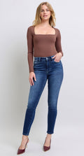 Judy Blue Mid-Rise Skinny Non-Distressed Thermal Jeans