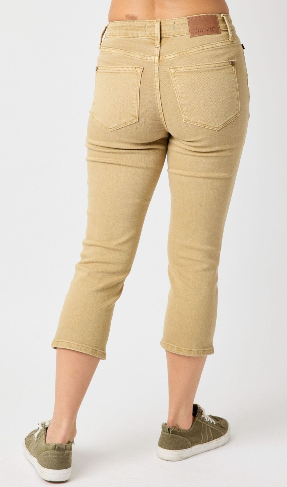 Judy Blue Mid Rise Khaki Skinny  Capri