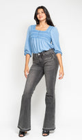 Judy Blue Mid-Rise Gray Flare W/ Tummy Control Jeans