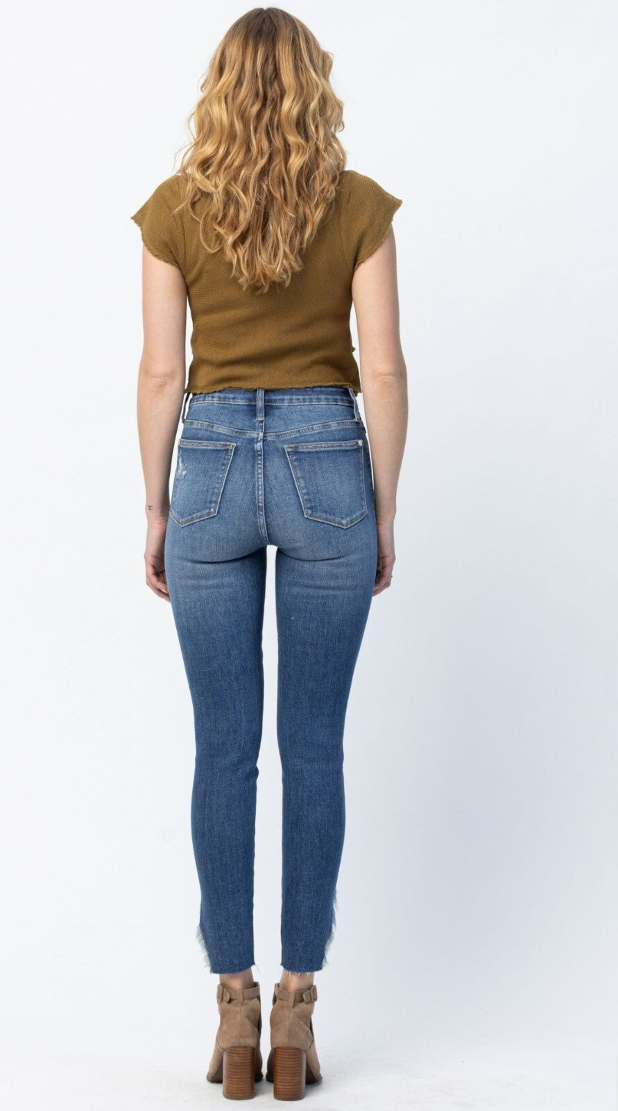 Judy Blue High Waist Skinny With Detail Hem Jeans