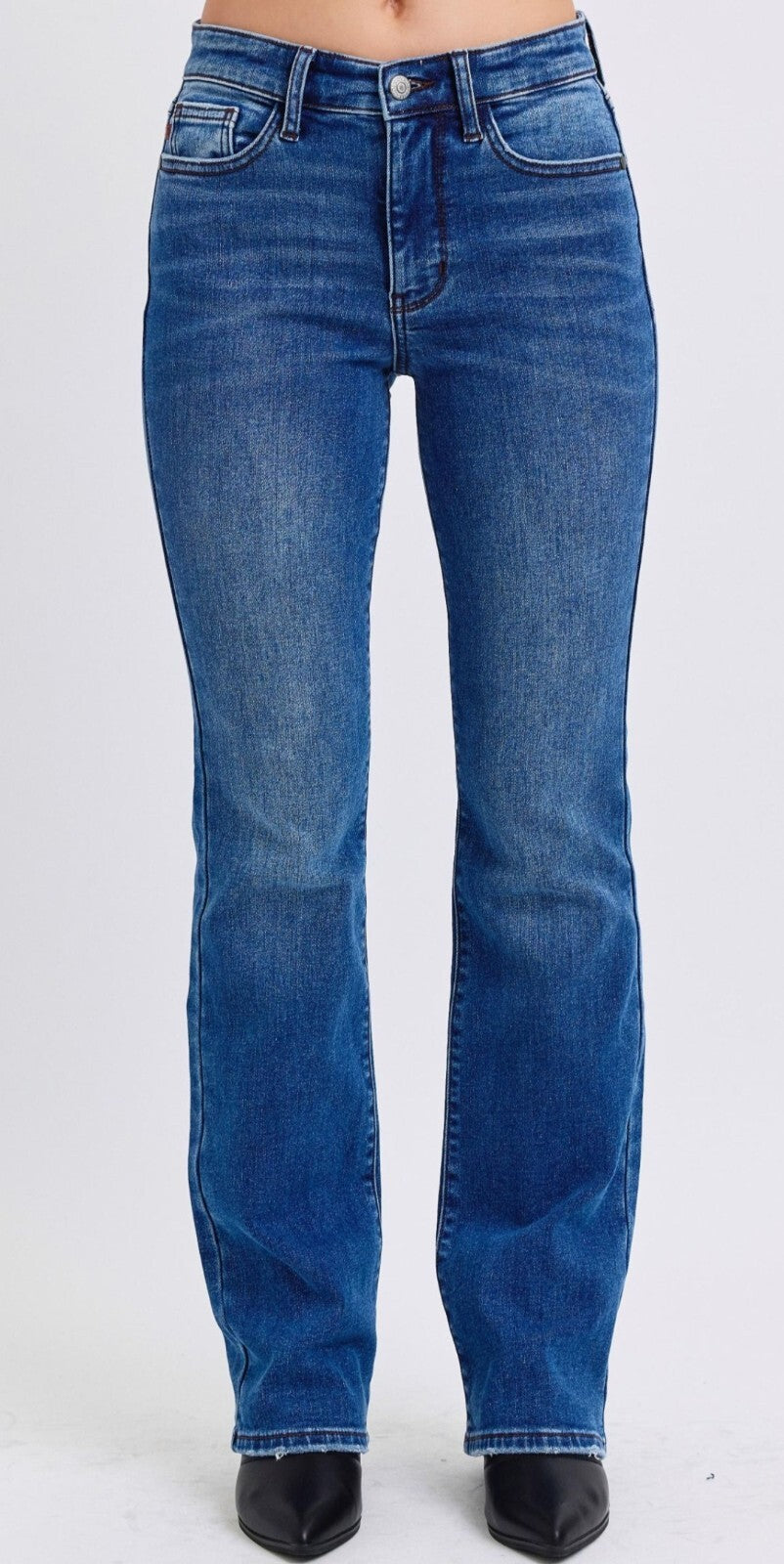 Judy Blue Mid-Rise Non-Distressed Thermal Bootcut Jeans