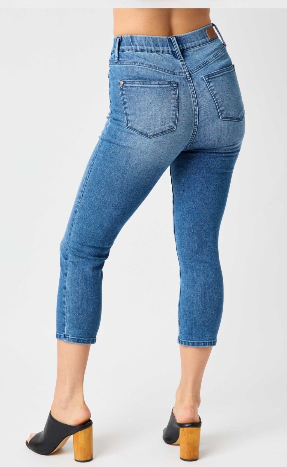 Judy Blue High Waist Cool Denim Pull On Capri