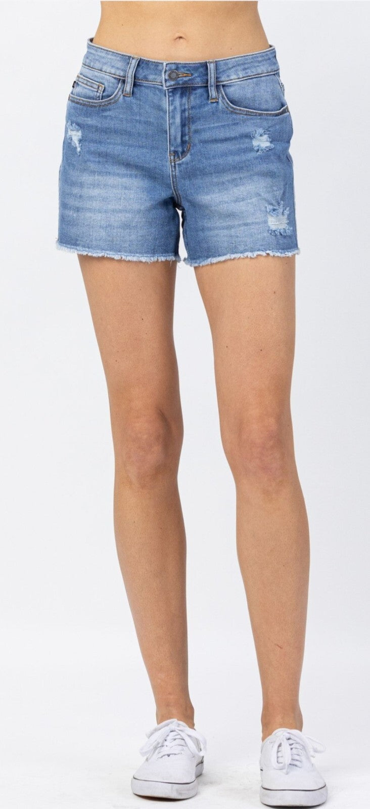 Judy Blue High-Waist Distressed Shorts