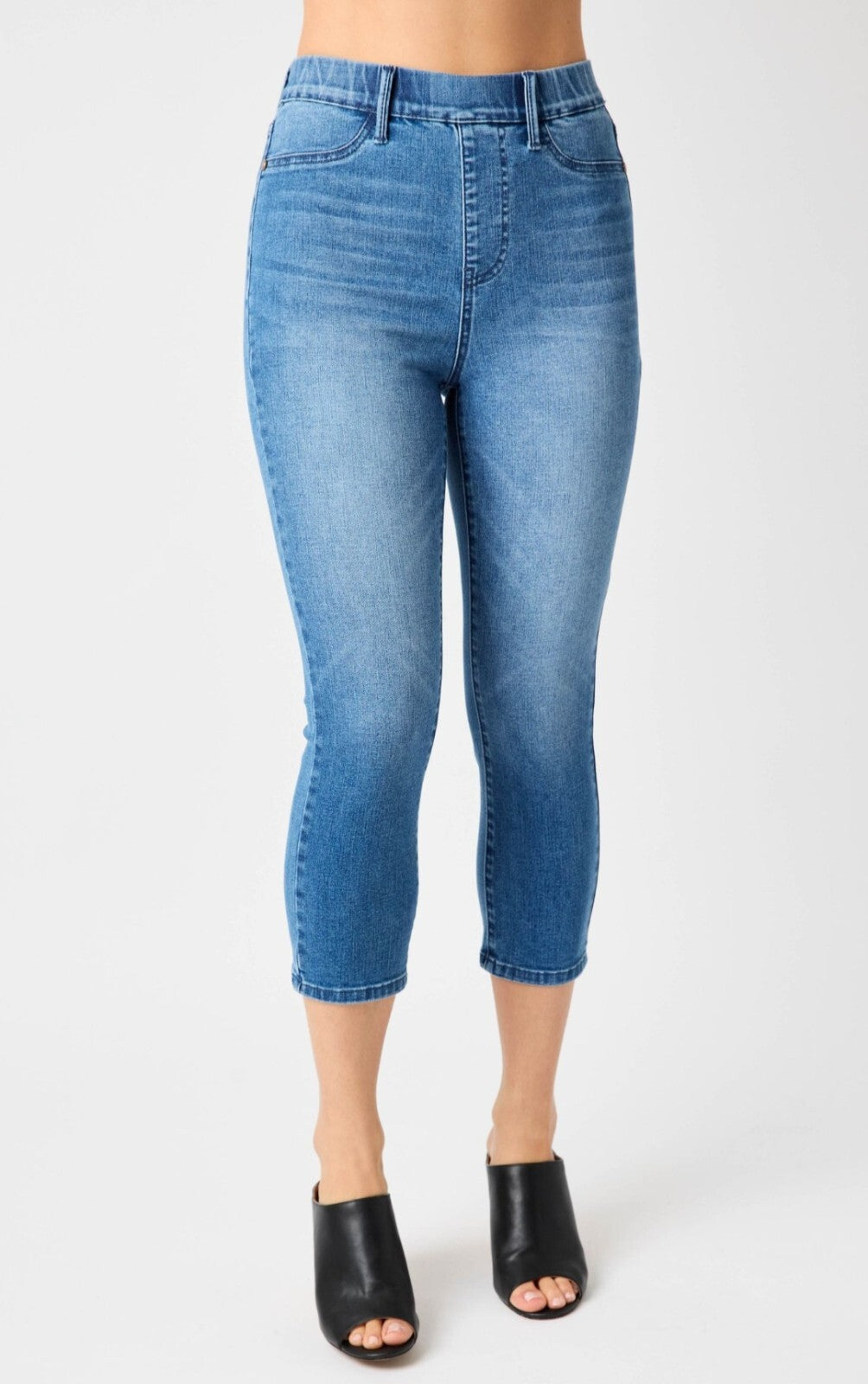 Judy Blue High Waist Cool Denim Pull On Capri