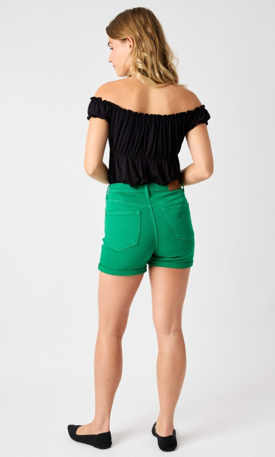 Judy Blue High-Waist Tummy Control Kelly Green Dyed Shorts