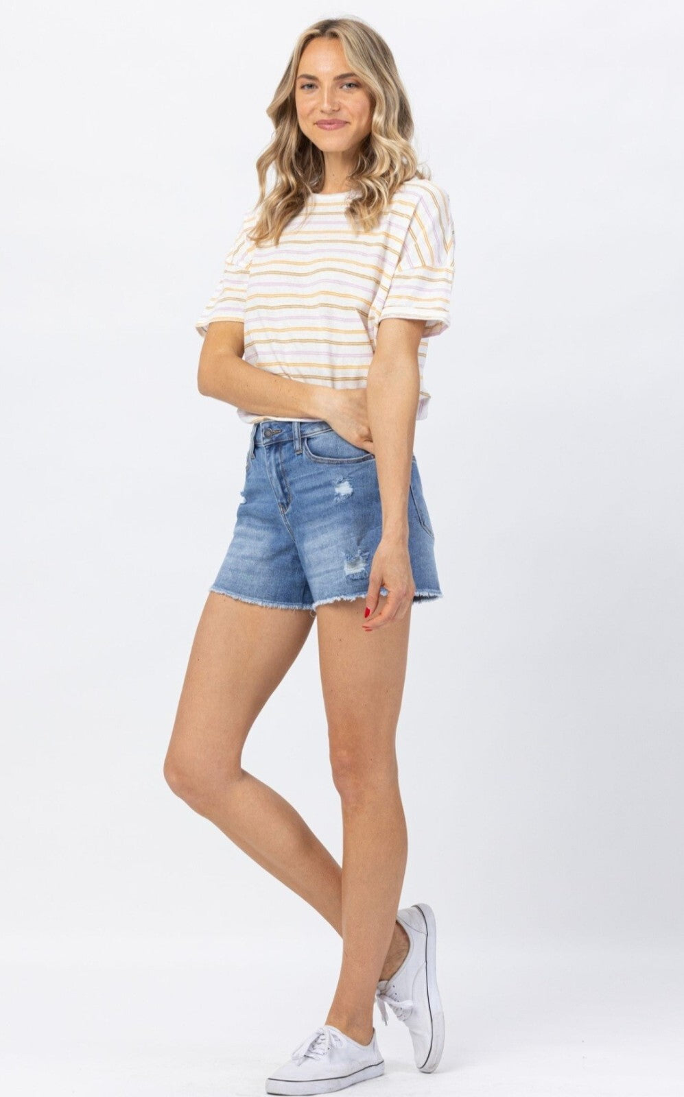 Judy Blue High-Waist Distressed Shorts