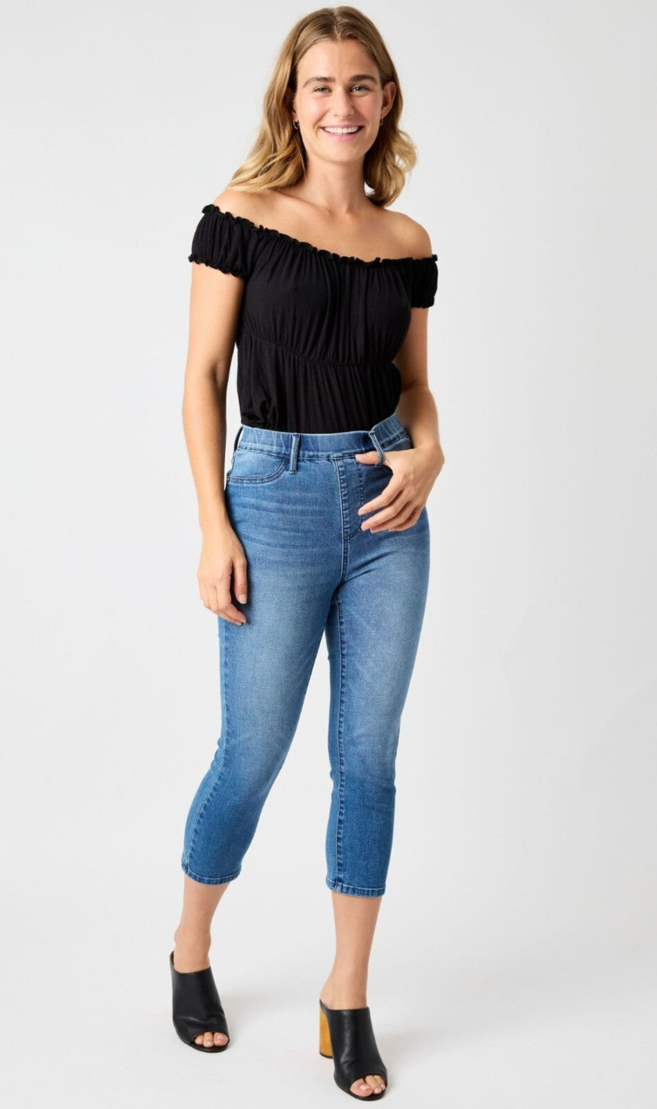 Judy Blue High Waist Cool Denim Pull On Capri