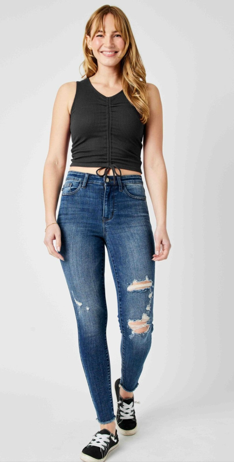 Judy Blue High Waist W/ Distressing Skinny  Jeans