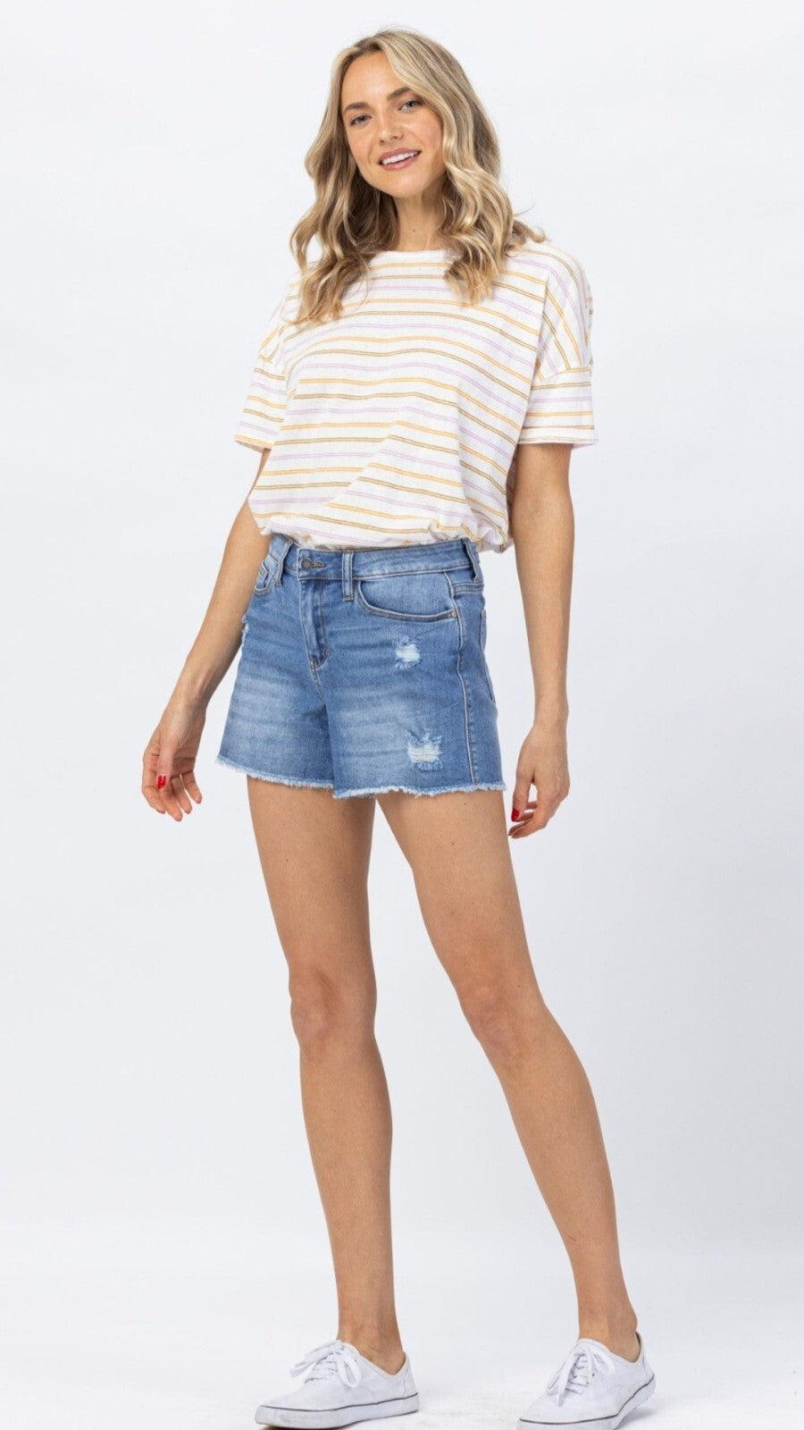 Judy Blue High-Waist Distressed Shorts