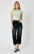Judy Blue High-Rise Black Wide Leg Crop Jeans