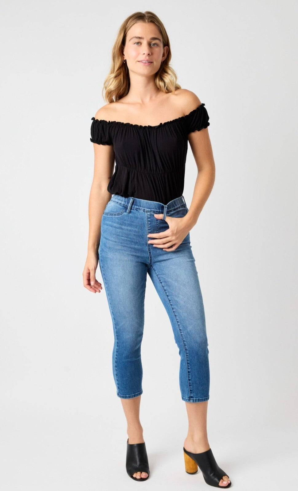 Judy Blue High Waist Cool Denim Pull On Capri