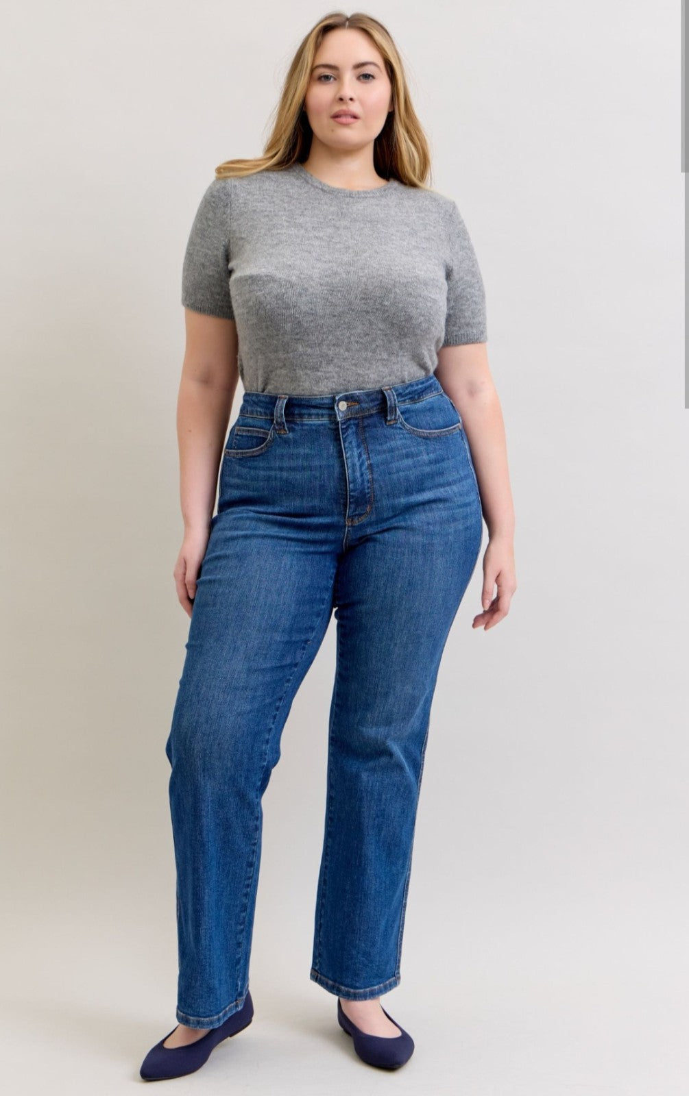 Judy Blue High-Rise W/ Tummy Control  Straight Fit Jeans