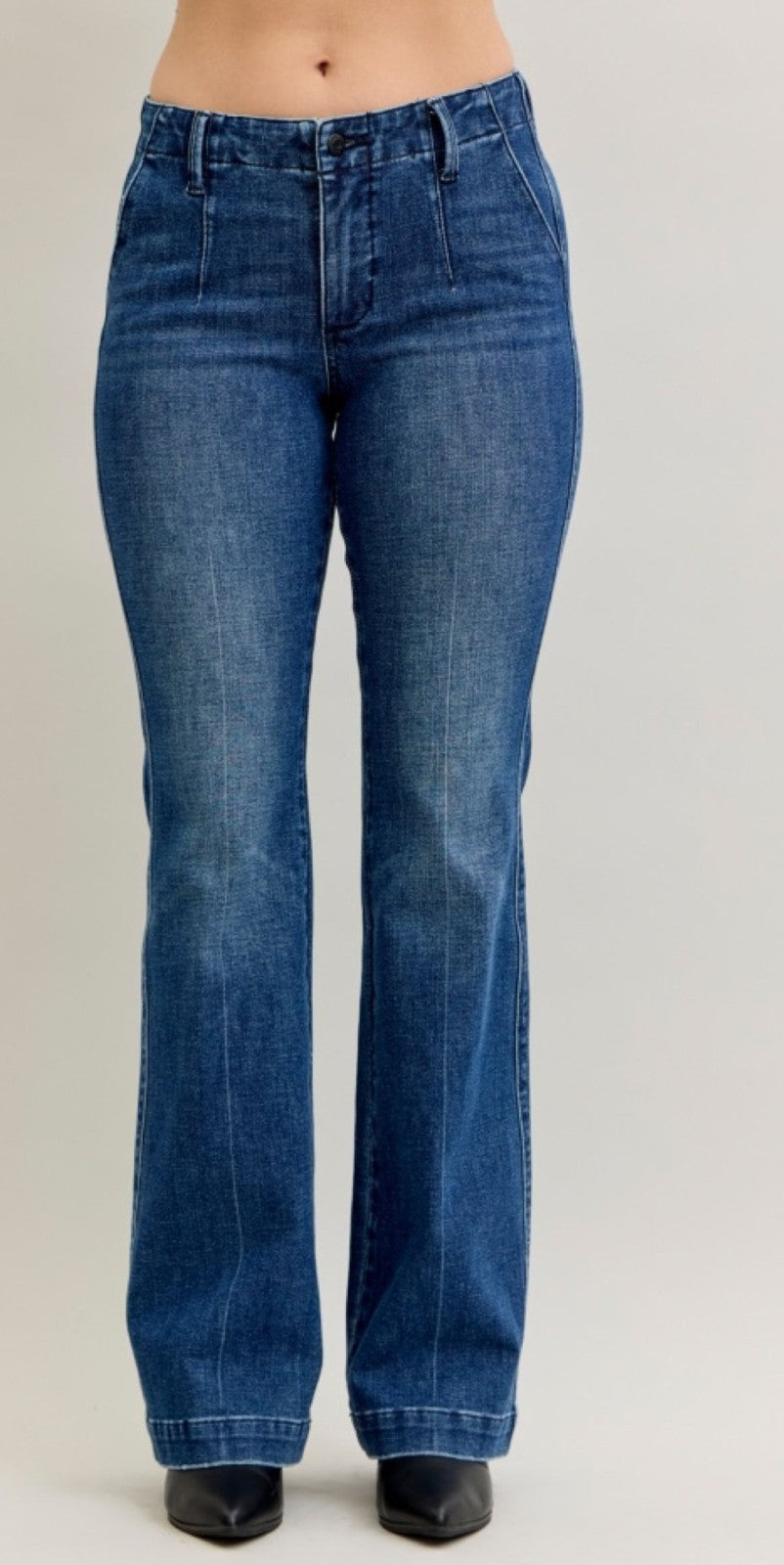 Judy Blue Mid-Rise Trouser Bootcut W/ Tummy Control Jeans