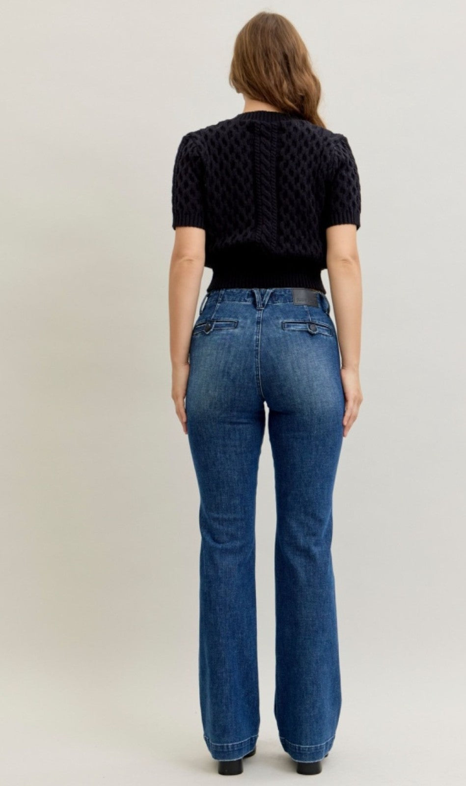 Judy Blue Mid-Rise Trouser Bootcut W/ Tummy Control Jeans