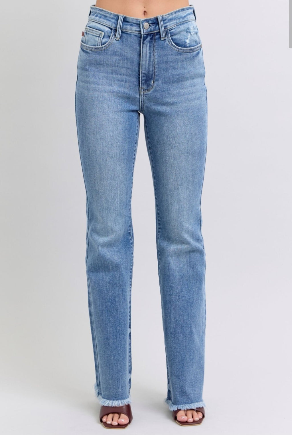 Judy Blue High-Rise With Frayed Hem Bootcut Jeans