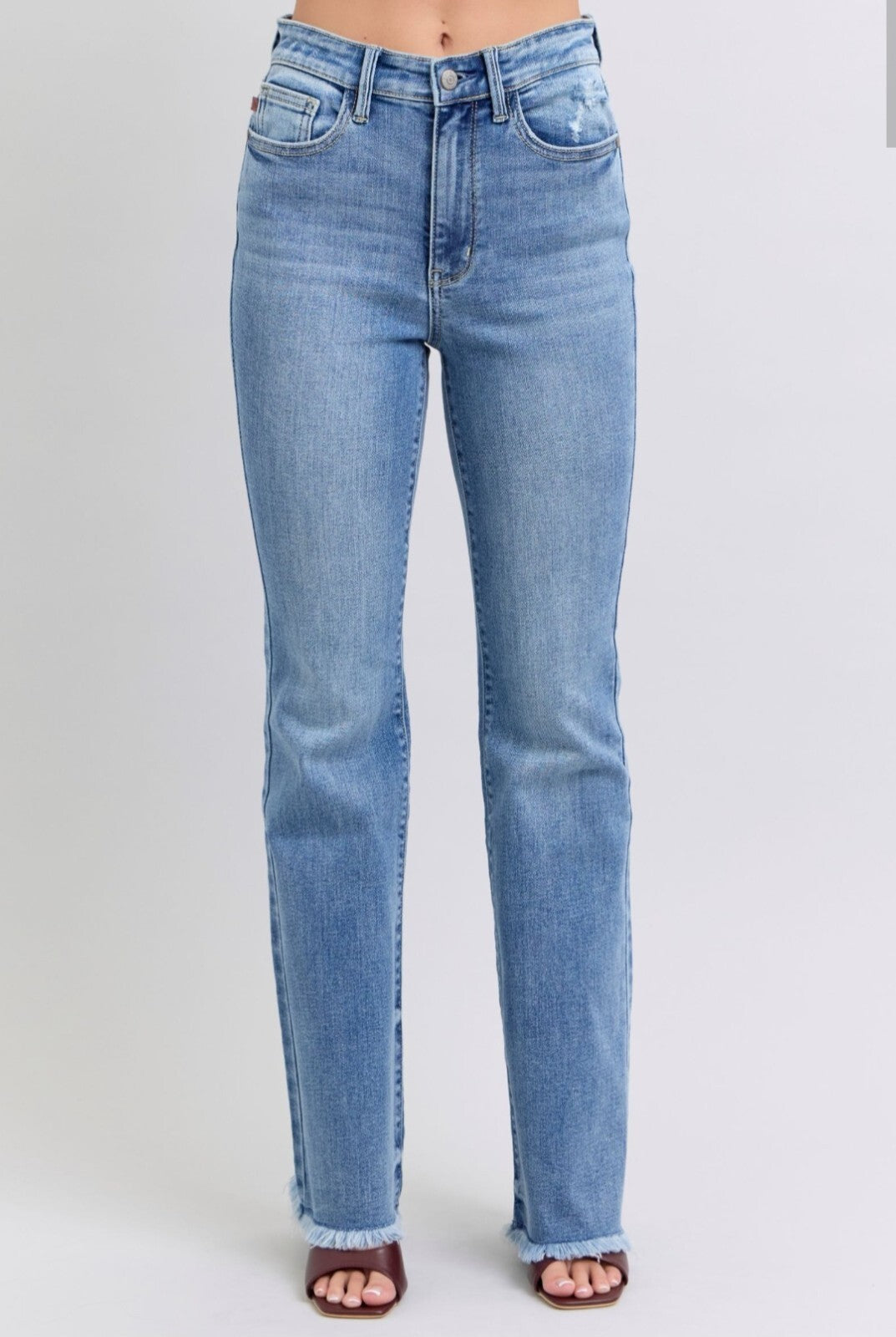 Judy Blue High-Rise With Frayed Hem Bootcut Jeans