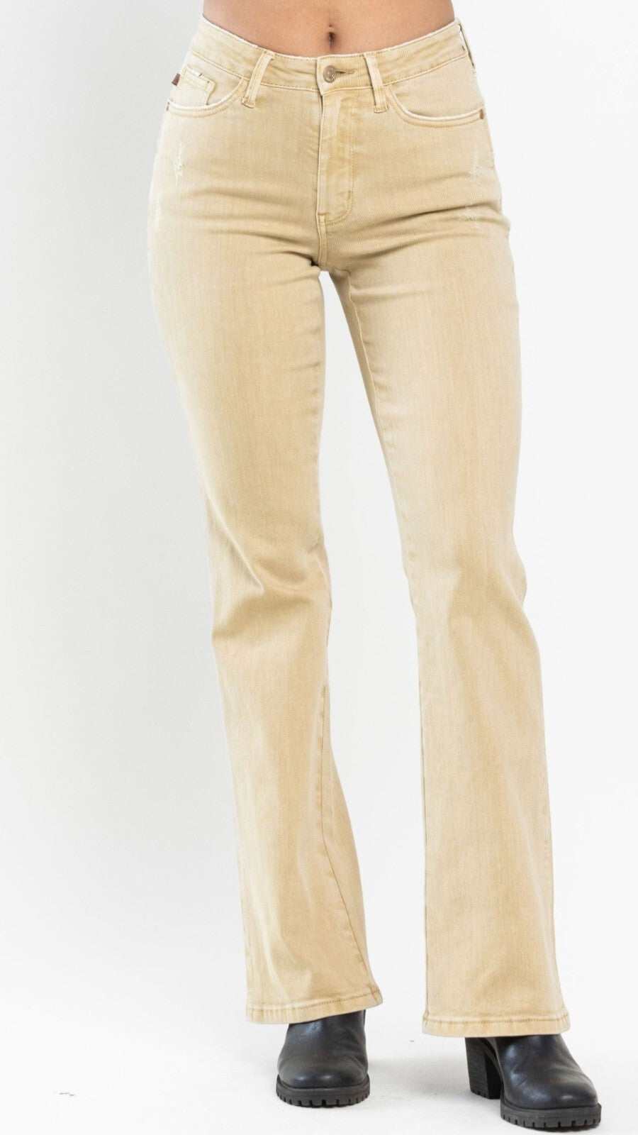 Judy Blue Slim Mid-Rise Tan Bootcut Jeans
