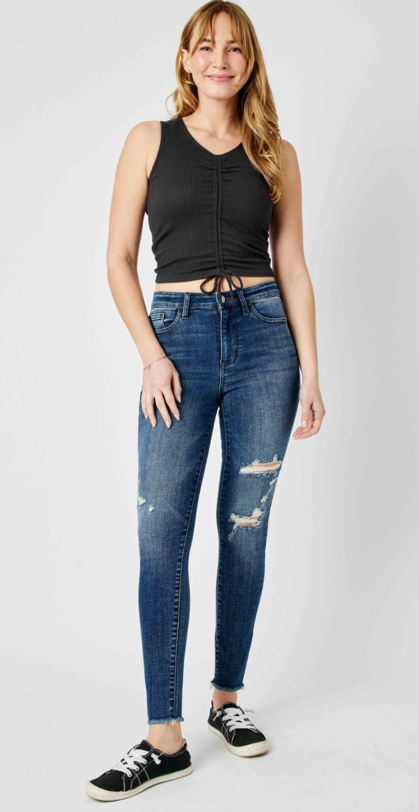 Judy Blue High Waist W/ Distressing Skinny  Jeans