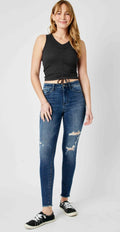 Judy Blue High Waist W/ Distressing Skinny  Jeans