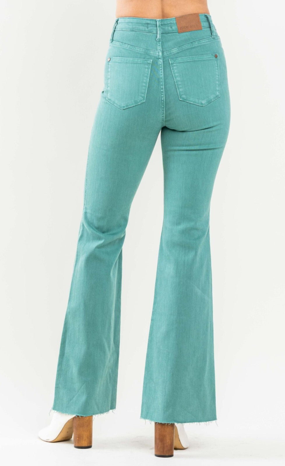 Judy Blue Topaz Dyed High Waist  W/ Tummy Control Flare Jeans