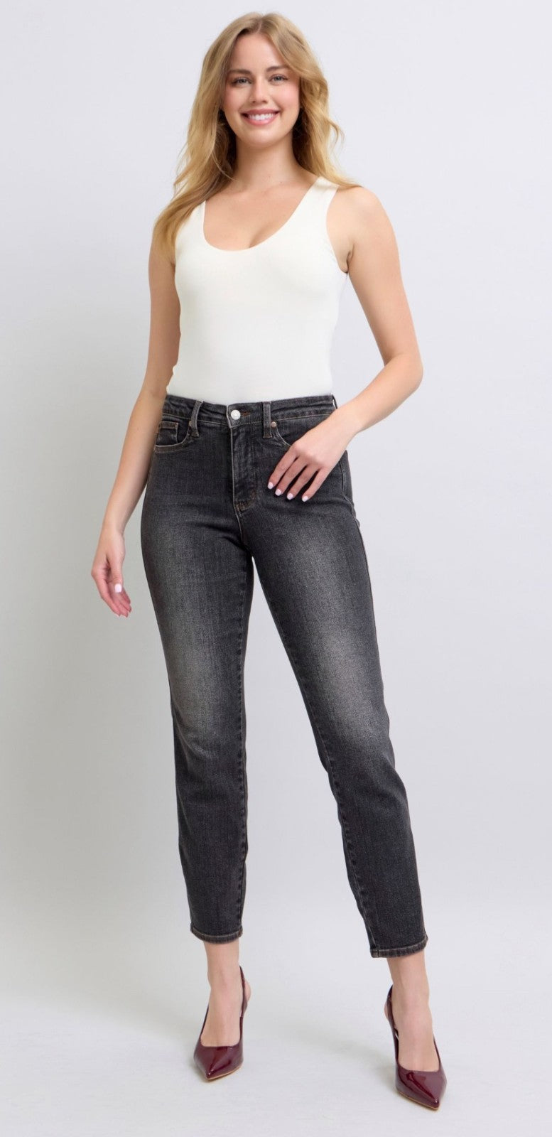 Judy Blue Mid-Rise Slim Fit W/ Tummy Control  Jeans