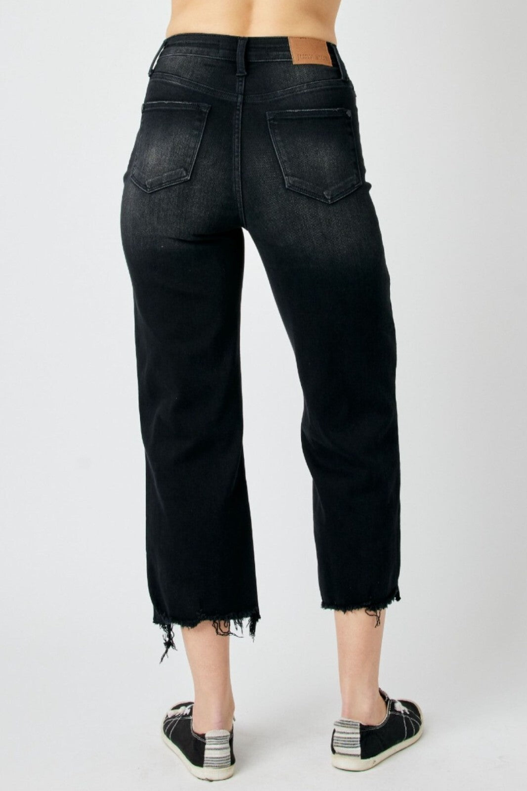 Judy Blue High-Rise Black Wide Leg Crop Jeans