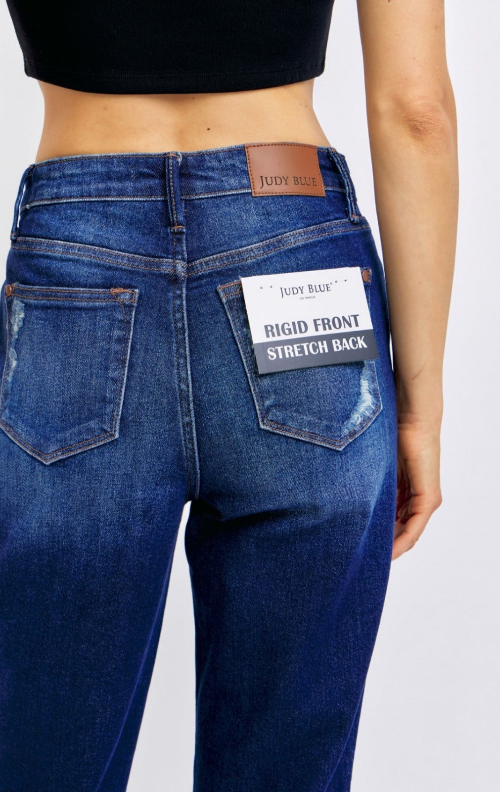 Judy Blue High-Rise  Straight With Rigid Magic Destroy Jeans
