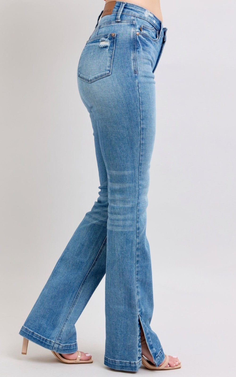Judy Blue High-Rise W/ Tummy Control  Side Slit Bootcut Jeans