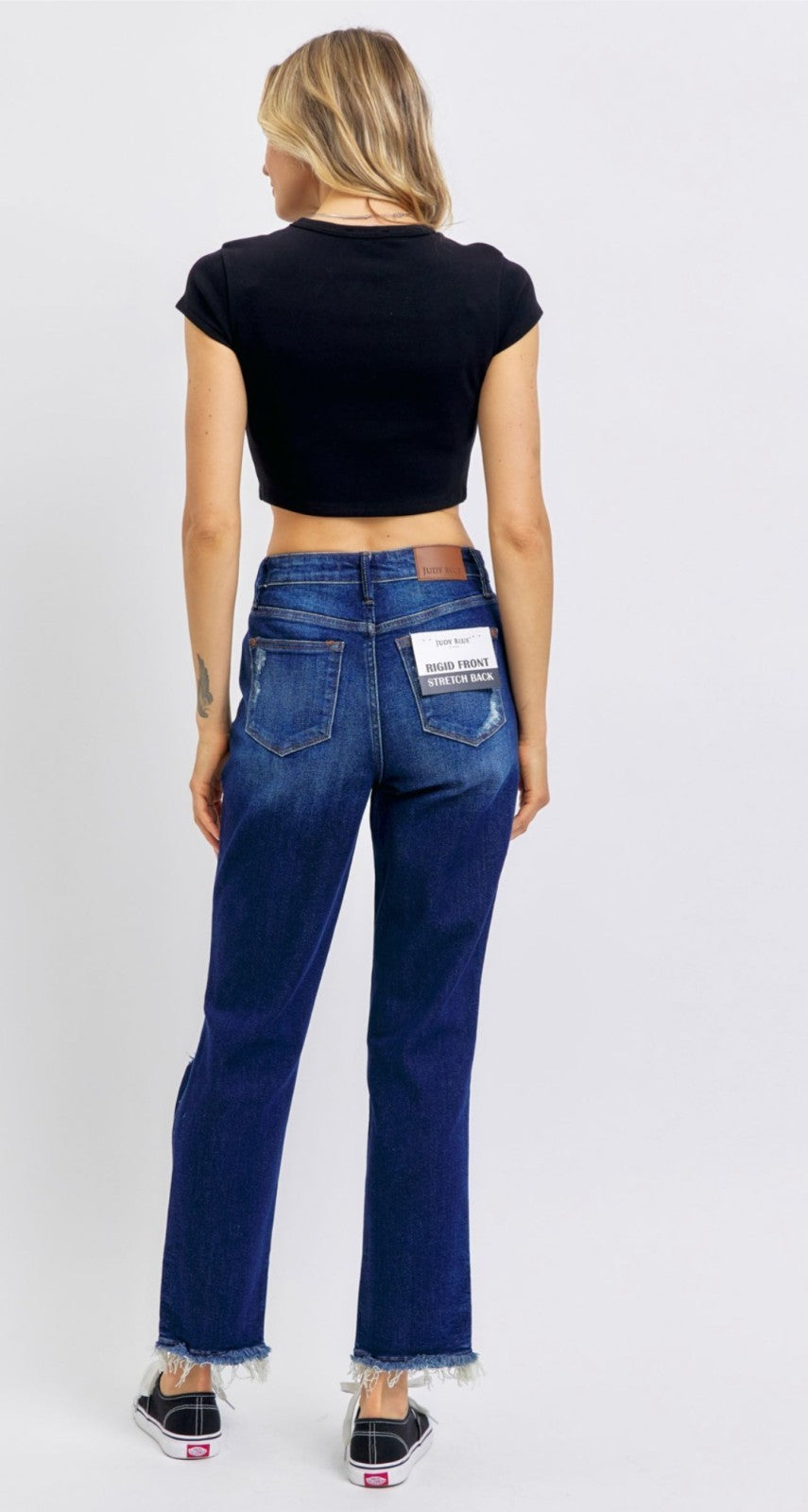 Judy Blue High-Rise  Straight With Rigid Magic Destroy Jeans