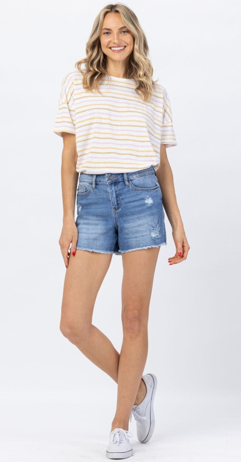 Judy Blue High-Waist Distressed Shorts