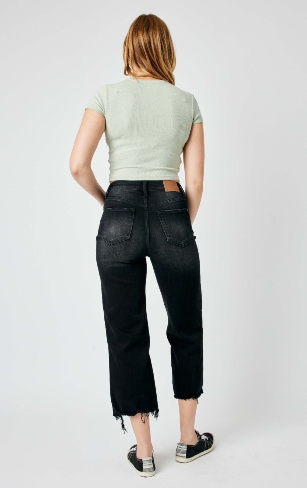 Judy Blue High-Rise Black Wide Leg Crop Jeans
