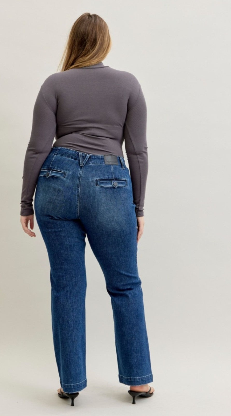 Judy Blue Mid-Rise Trouser Bootcut W/ Tummy Control Jeans