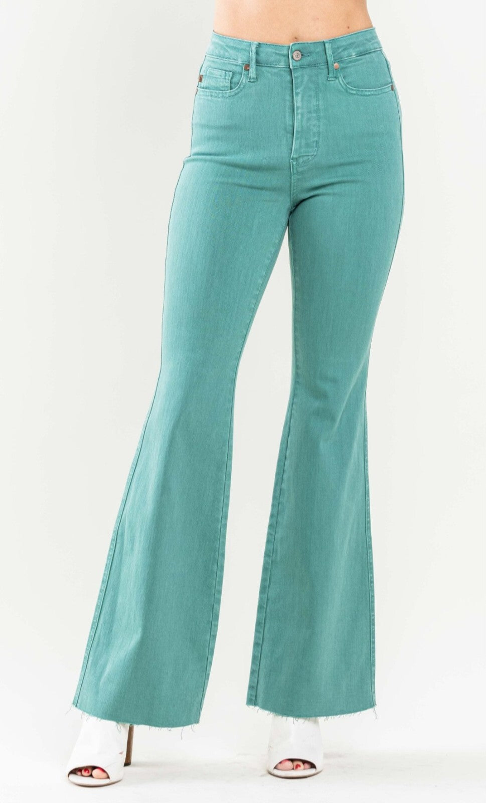 Judy Blue Topaz Dyed High Waist  W/ Tummy Control Flare Jeans