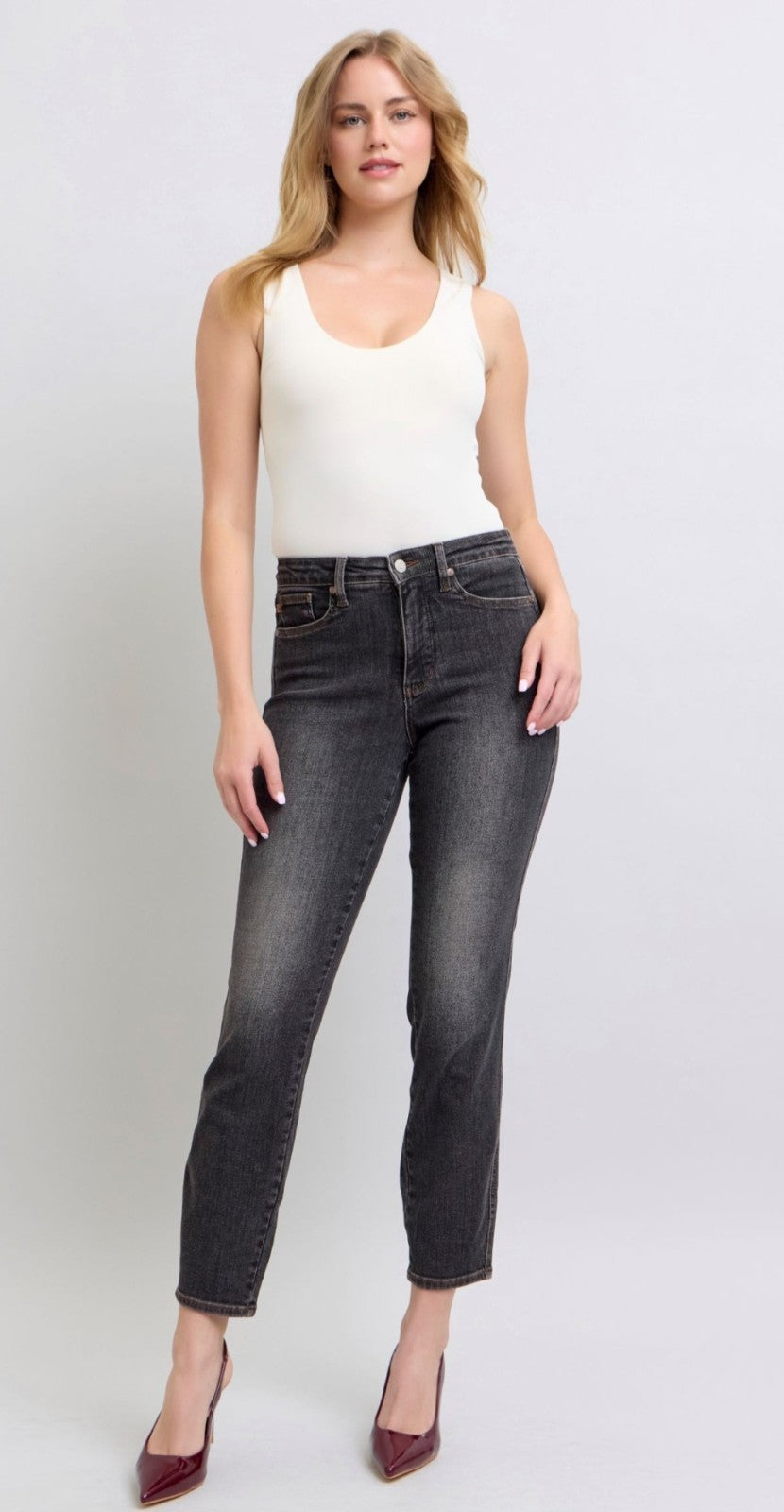 Judy Blue Mid-Rise Slim Fit W/ Tummy Control  Jeans