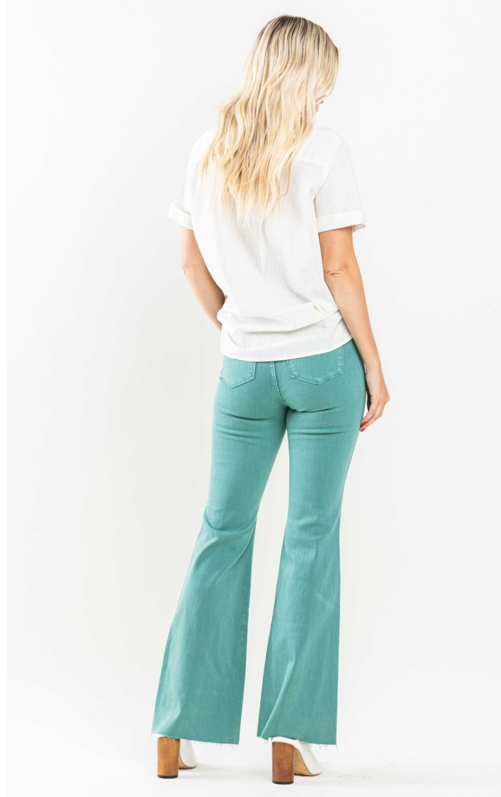 Judy Blue Topaz Dyed High Waist  W/ Tummy Control Flare Jeans