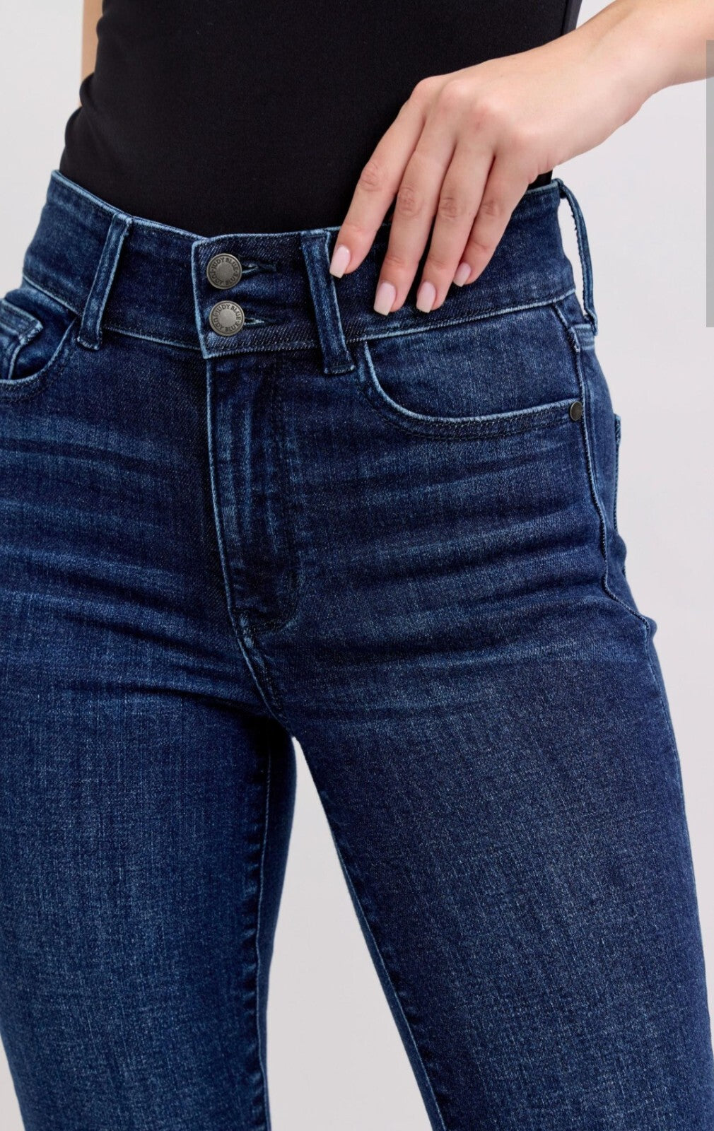 Judy Blue High-Rise Non Distressed Capri W/ Double Button