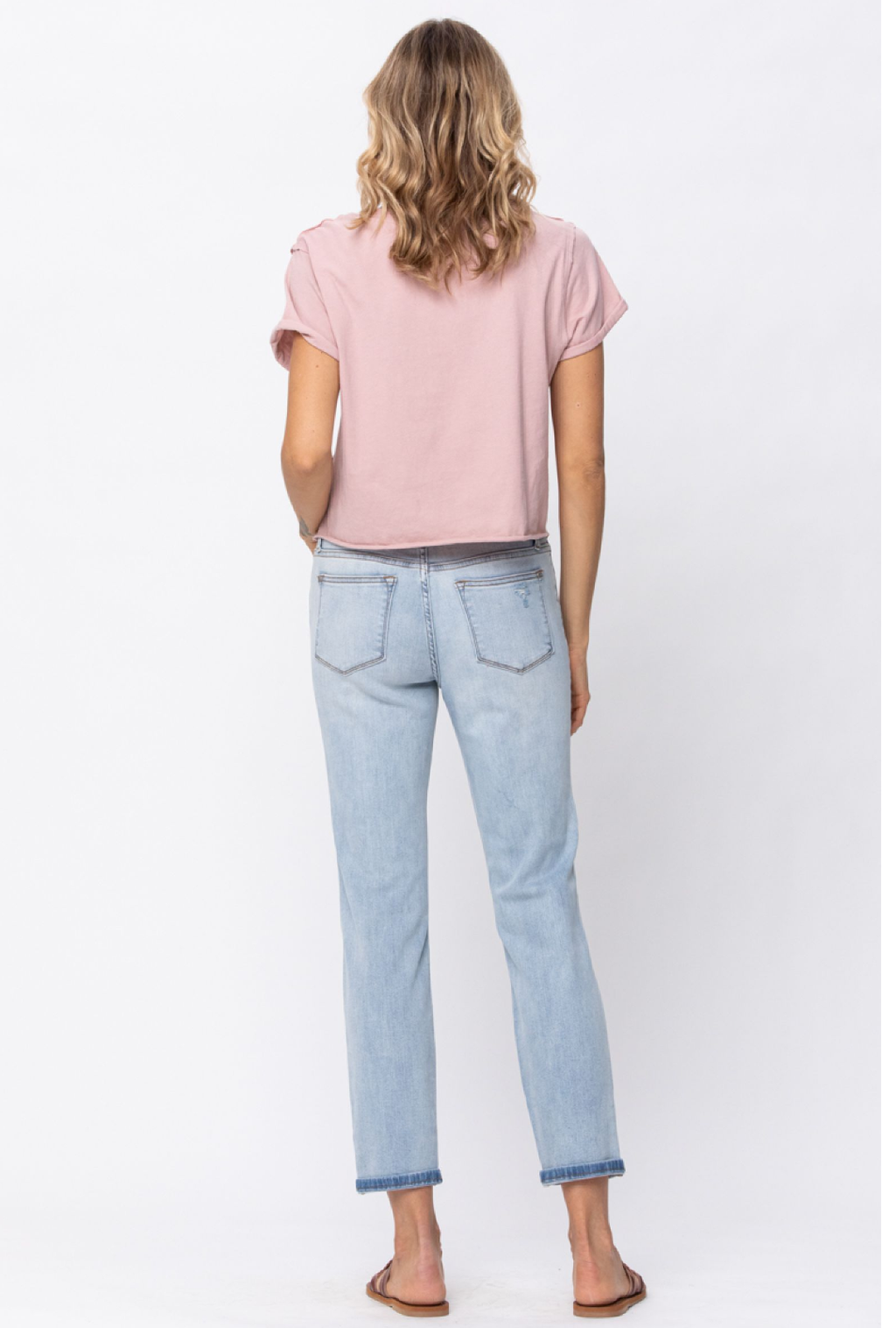 Judy Blue Destroyed Mid-Rise Boyfriend Jeans