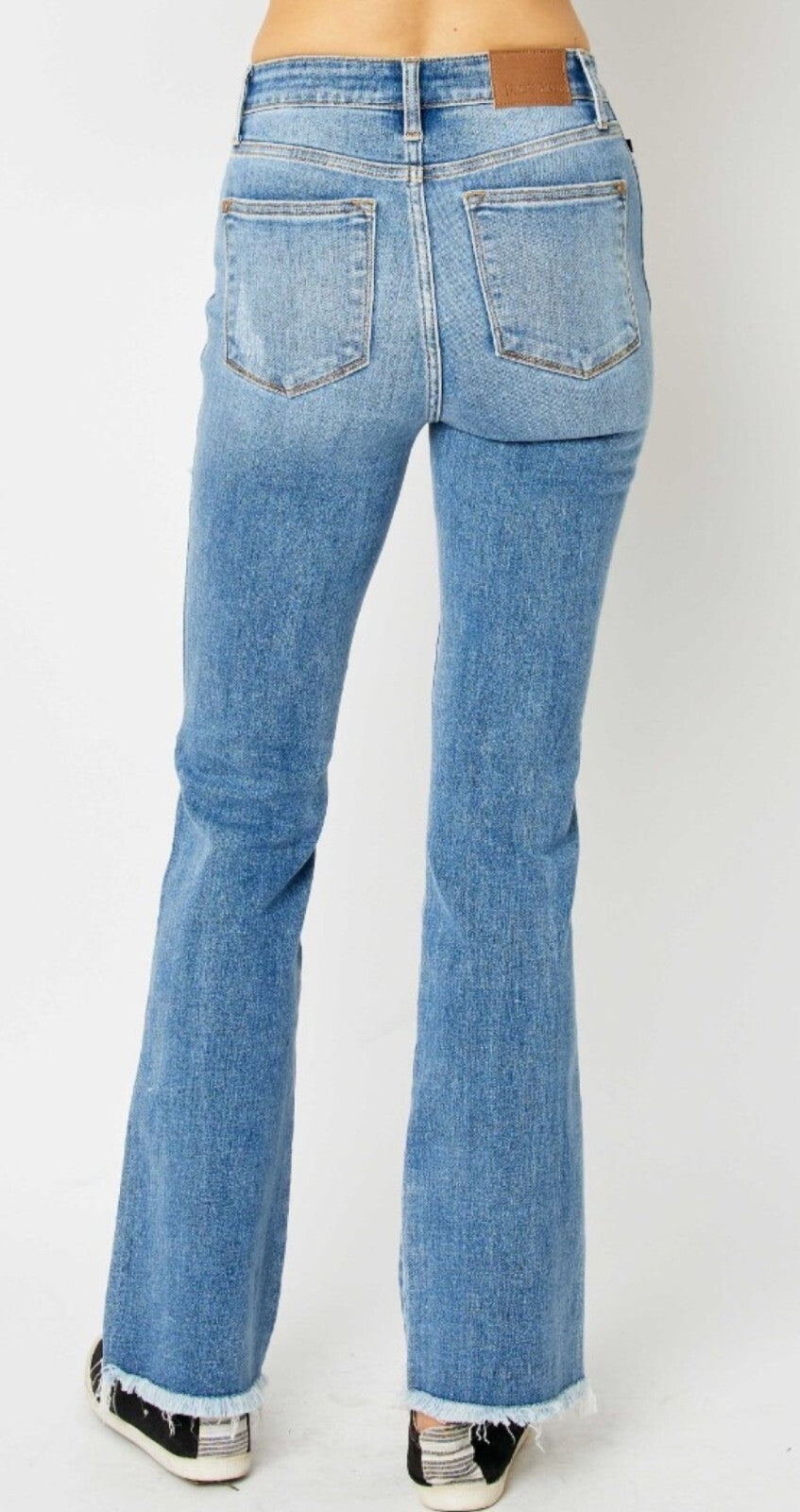 Judy Blue High-Rise Destroy Fray Hem Bootcut Jeans