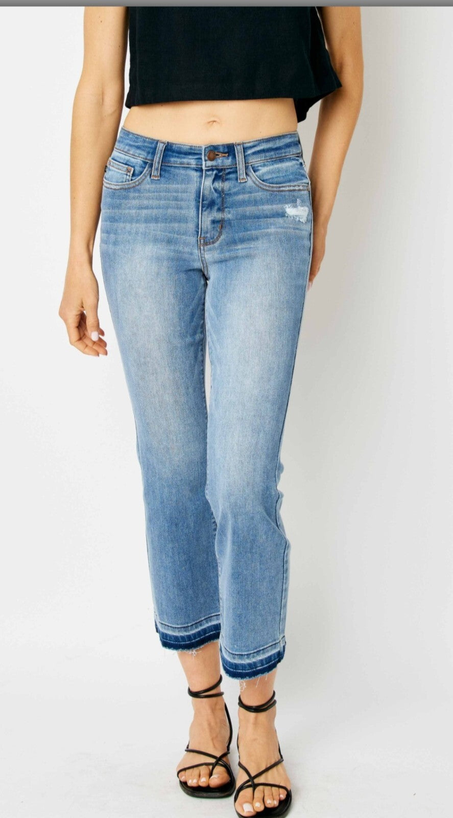 Judy Blue Mid-Rise Cropped Bootcut  Jeans