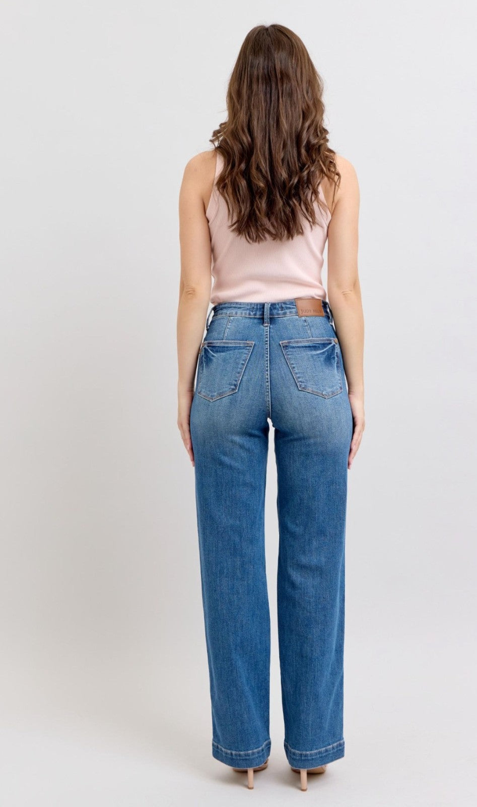 Judy Blue High-Rise Contrast Thread  Straight Fit Jeans