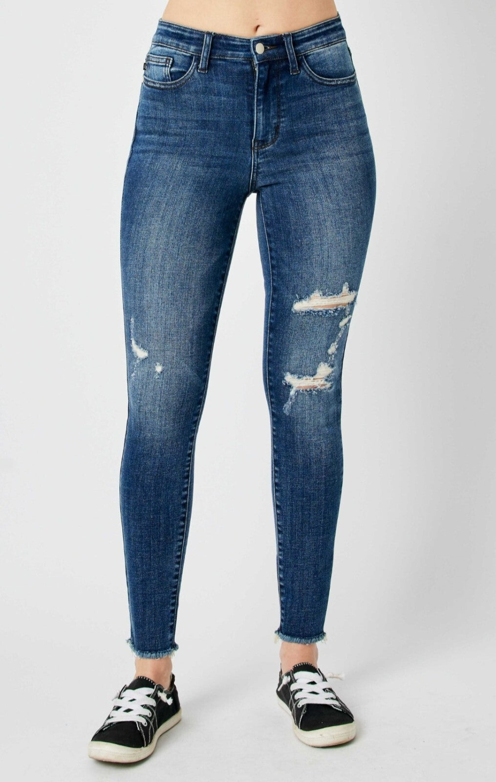 Judy Blue High Waist W/ Distressing Skinny  Jeans
